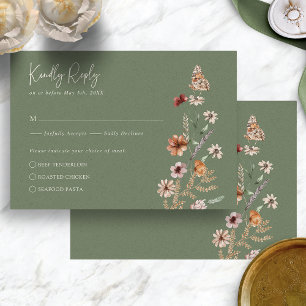 Boho Sage Antwortkarte RSVP Karte