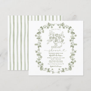 Boho Sage Floral Bouquet Bow Brautparty Einladung