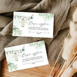 Boho Sage Green Baby Clothes Line Windeln Raffel Begleitkarte