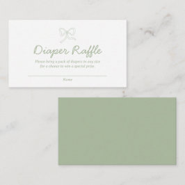 Boho Sage Green Diaper Raffle Baby Duschkarte Begleitkarte