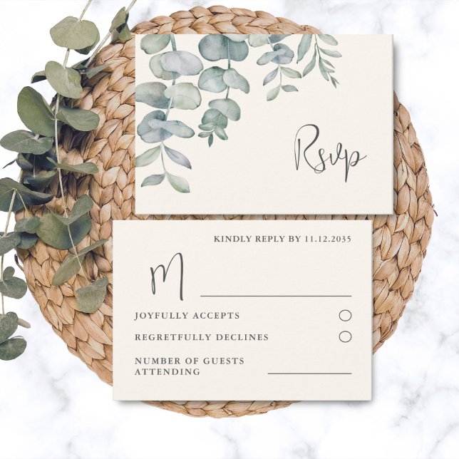 Boho Sage Green Eucalyptus Wedding RSVP (Von Creator hochgeladen)