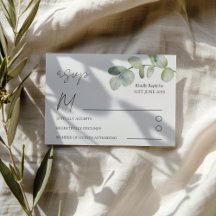 Boho Sage Green Eucalyptus Wedding RSVP