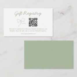 Boho Sage Green Geschenk QR Registrierungskarte Begleitkarte