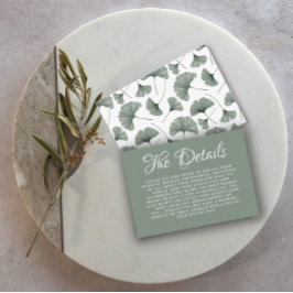 Boho Sage Green Ginkgo Angaben zur botanischen Hoc Begleitkarte