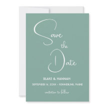 Boho Sage Green Minimalistisch Wüste Save the Date