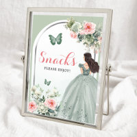 Boho Sage Green Pink Roses Girl 15 Años Snacks
