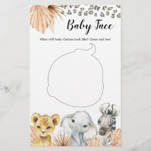 Boho Sage Green Safari Oh Boy Baby Face Game