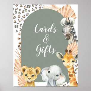 Boho Sage Green Safari Oh Boy Cards & Gifts Zeiche Poster