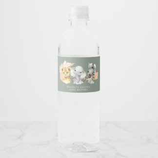 Boho Sage Green Safari Oh Boy Water Flasche Wasserflaschenetikett