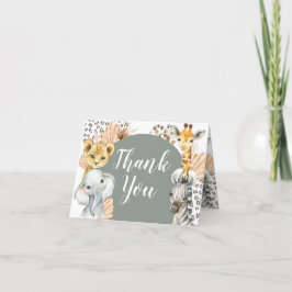 Boho Sage Green Safari Oh Junge Faltkarte Dankeskarte