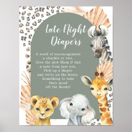 Boho Sage Green Safari Oh Junge Spätabendwanderer Poster