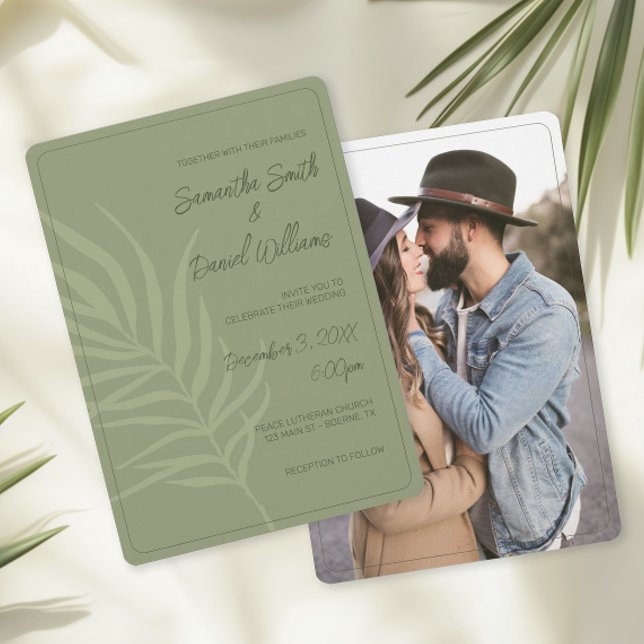 Boho Sage Green Wedding Einladung (Boho Sage Green Wedding Invitations)
