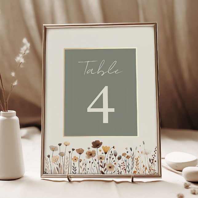 Boho Sage Green Wedding Tischnummer (Von Creator hochgeladen)