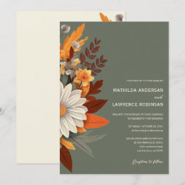Boho Sage Green Wildblume Floral Hochzeit im Herbs Einladung