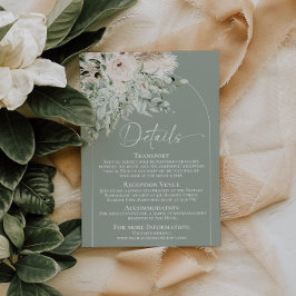 Boho-Sage-Grün-Floral-Hochzeitsdetails-Einlage Begleitkarte