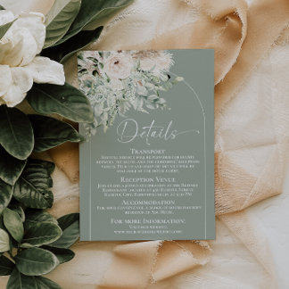 Boho-Sage-Grün-Floral-Hochzeitsdetails-Einlage  Begleitkarte