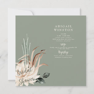 Boho-Sage-Pampasgras-Brautparty-Quadrat Einladung