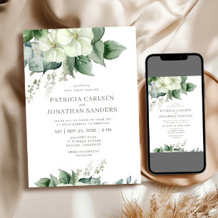 Boho-Salbei-Grün-rustikale florale botanische Hoch Einladung