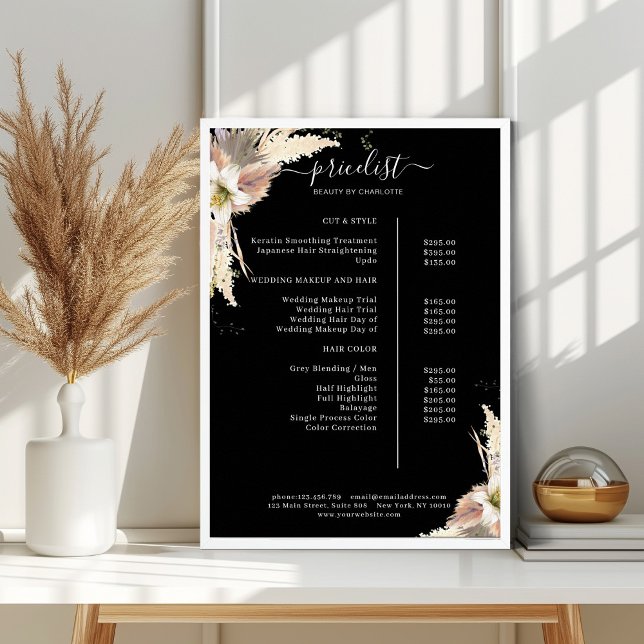 Boho Salon Price List Poster (Von Creator hochgeladen)