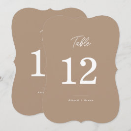 Boho-Sand-Die-Cut-Script-Hochzeitstischnummer Einladung