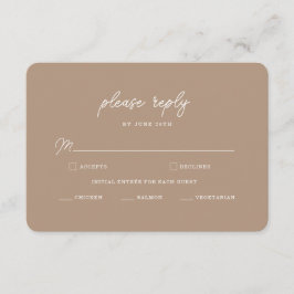 Boho-Sand-Minimalist-Script-Hochzeits-RSVP-Karte Begleitkarte