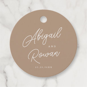 Boho-Sand-Minimalist-Script-Hochzeitsgeschenk-Anhä Geschenkanhänger