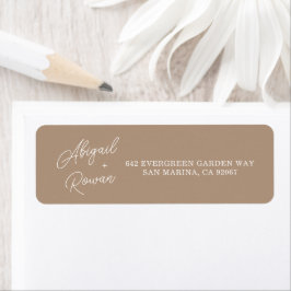 Boho-Sand-Minimalist-Script-Rücksende-Adresse-Etik
