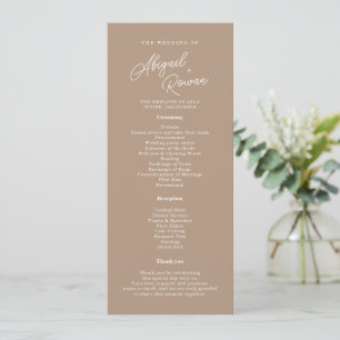 Boho-Sand-Schrift-Minimalist-Hochzeitsprogrammkart Einladung