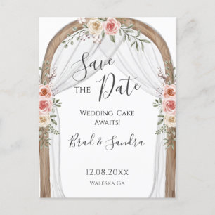 Boho Save the Date - Eleganter Bohemischer Blumenb Ankündigungspostkarte