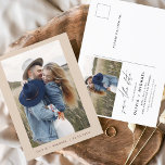 Boho Save the Date Foto Minimal Script Postkarte<br><div class="desc">Hochzeit Boho Terracotta Speichern Sie die Date Cards,  die ein Foto auf der Vorderseite haben. Die Save the Date-Karten enthalten eine moderne,  handgeschriebene,  kursive Schriftzeichen-Typografie,  die elegant,  einfach und modern nach einem einfachen Hochzeitstag-Fest zu verwenden sind.</div>