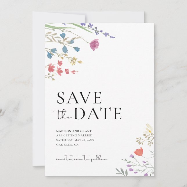 Boho Save the Date, Foto Save the Date Einladung (Vorderseite)
