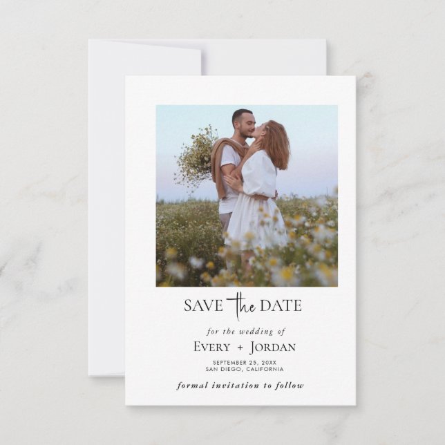 Boho Save the Date, Foto Save the Date Minimalisti Einladung (Vorderseite)