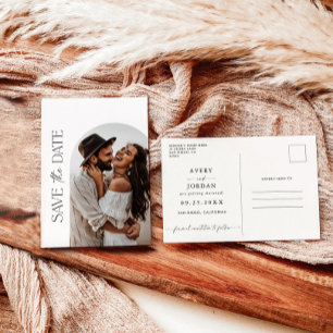 Boho Save the Date, Foto Save the Date Minimalisti Postkarte