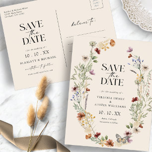 Boho Save the Date Postcard Postkarte