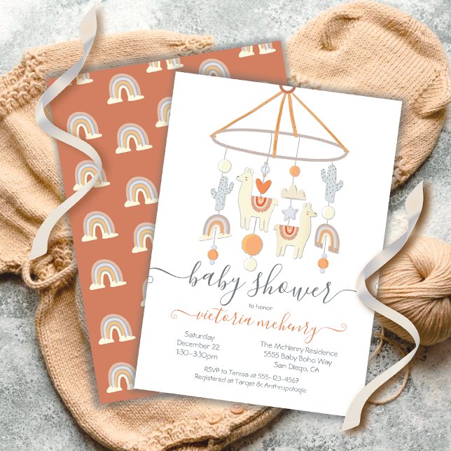 Boho Scandi Mobile Baby Shower Einladung (Von Creator hochgeladen)