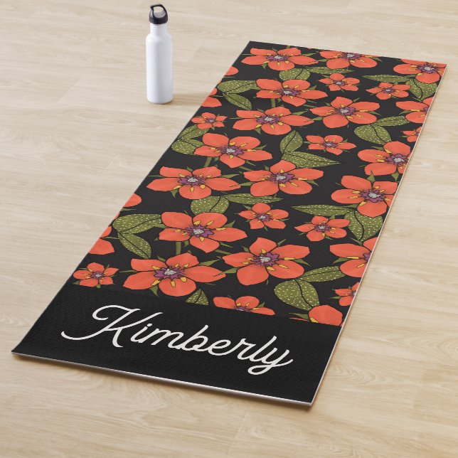 Boho Scarlet Pimpernel Custom Name Yoga Mat Yogamatte (Beispiel)
