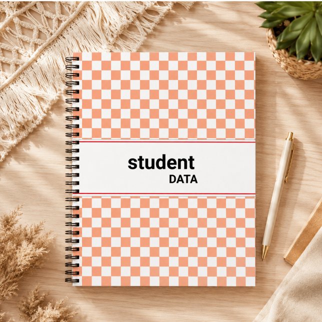 Boho-Schachbrett-Binder | Trendige Schulsachen  Notizbuch (Boho Checkerboard Binder | Trendy Back to School Notebook)