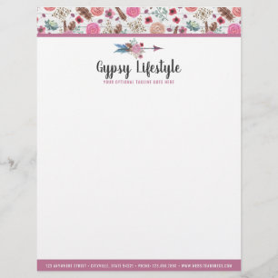 Boho Schick Rustikale Feder Pfeil Aquarell Boheme Briefbogen