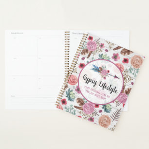 Boho Schick Rustikale Feder Pfeil Aquarell Boheme Planer