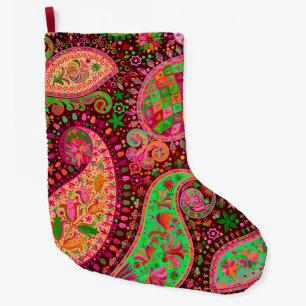 Boho schicke Retro Hippie Paisley Großer Weihnachtsstrumpf