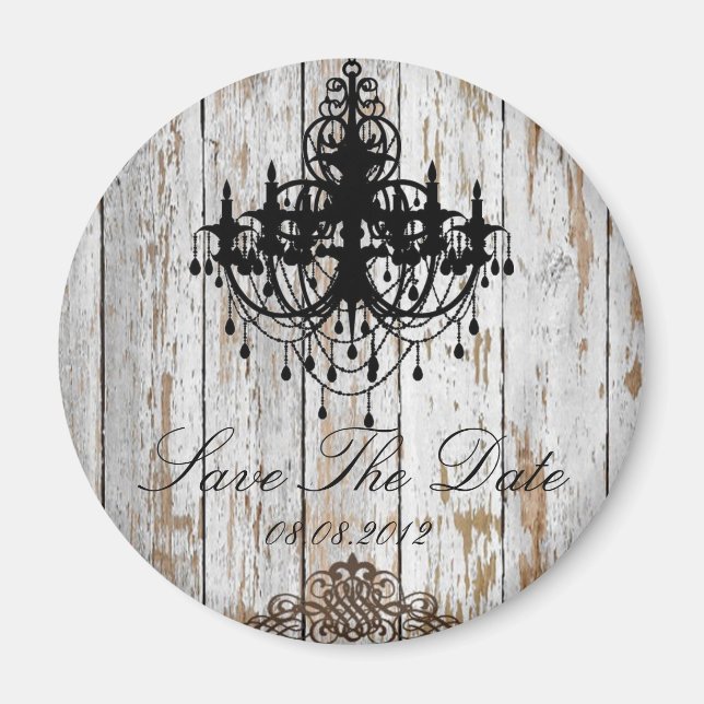 Boho schicke Scheune Holz rustikale Landhochzeit Magnet (Vorne)