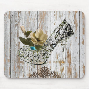 Boho schicke Scheune Holz rustikale Landhochzeit Mousepad
