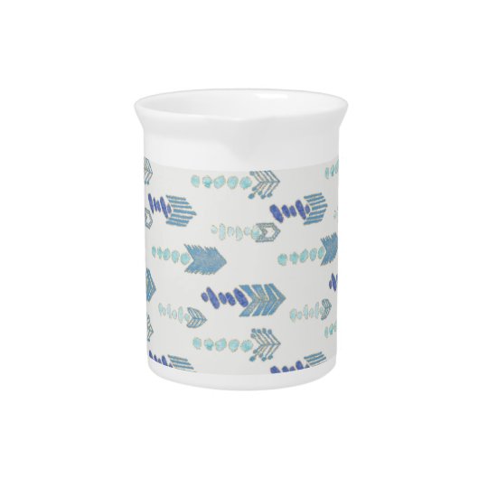 boho schickes blaues Pfeileingeborenmuster Getränke Pitcher