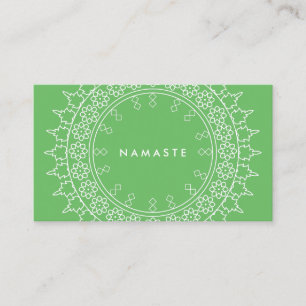 Boho schickes Mandala Namaste Yoga-Grün Visitenkarte