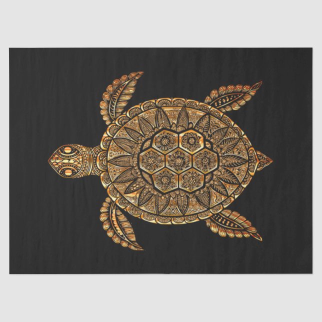 Boho-Schildkröten-Seidenpapier Seidenpapier (Vorderseite)