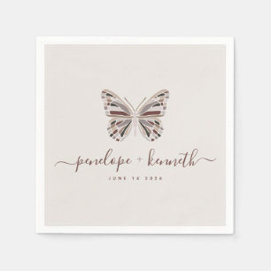 Boho-Schmetterling Dusty Rose Personalisierte Hoch Serviette