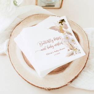 Boho Schmetterling küsst Goldfolie Babydusche Serviette