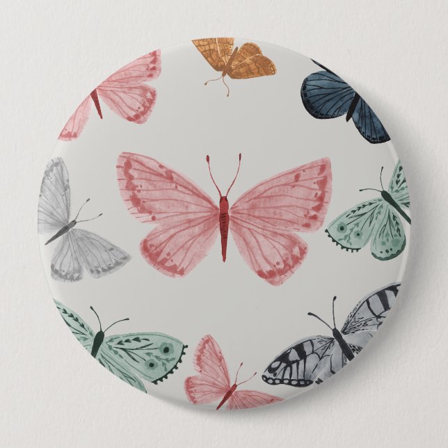 Boho-Schmetterling-Party-Accessoires Geschenke Button (Vorderseite)
