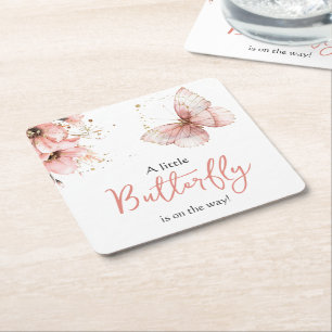 Boho-Schmetterling Wildblumen Florales Mädchen Bab Rechteckiger Pappuntersetzer
