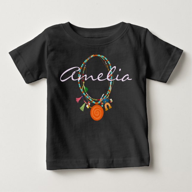 Boho Schmuck gekleidet Baby Girl Top T - Shirt (Vorderseite)
